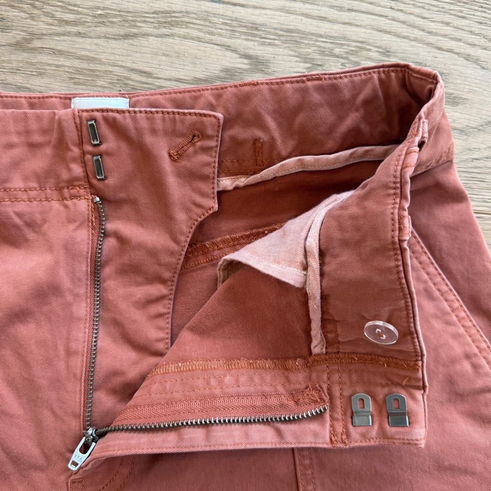 Maeve Cargo Long Bermuda Shorts Rust Orange Culottes Wide Leg Crop Pants Size 6 - Picture 9 of 9